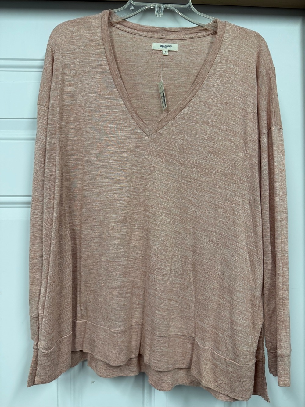 Madewell 1937 LS NWT Relaxed V-Neck Long Sleeve Top - Beige